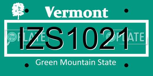IZS1021 Vermont License Plate