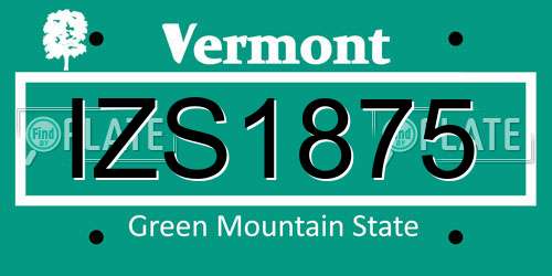 IZS1875 Vermont License Plate
