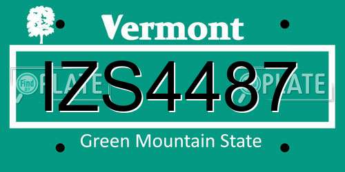 IZS4487 Vermont License Plate