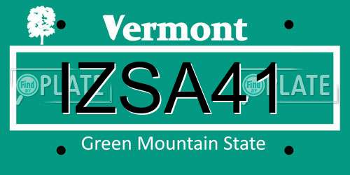 IZSA41 Vermont License Plate
