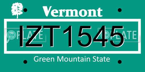 IZT1545 Vermont License Plate