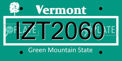 IZT2060 Vermont License Plate