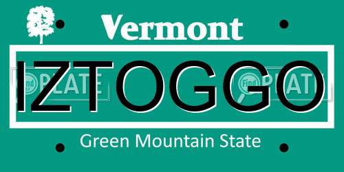 IZTOGGO Vermont License Plate