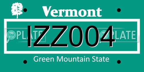 IZZ004 Vermont License Plate