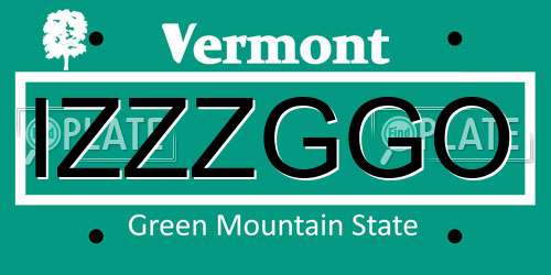 IZZZGGO Vermont License Plate