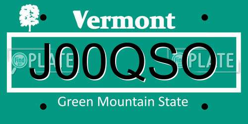 J00QSO Vermont License Plate