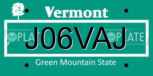 J06VAJ Vermont License Plate
