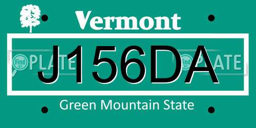J156DA Vermont License Plate
