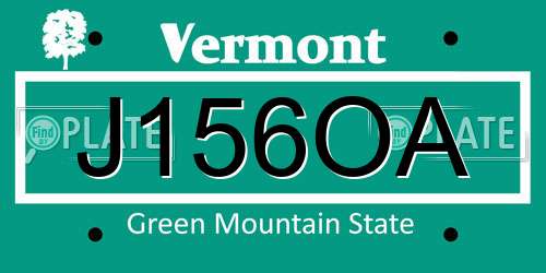 J156OA Vermont License Plate