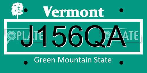 J156QA Vermont License Plate