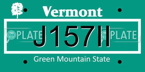 J157II Vermont License Plate