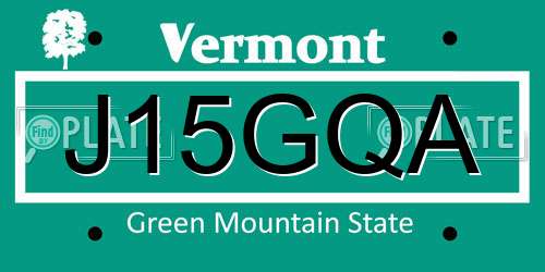J15GQA Vermont License Plate