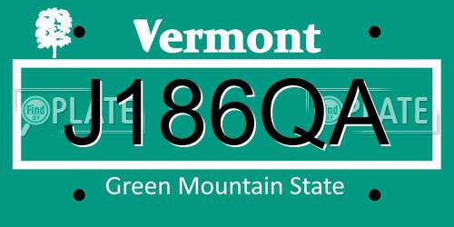J186QA Vermont License Plate