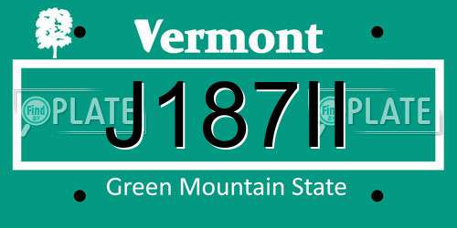 J187II Vermont License Plate