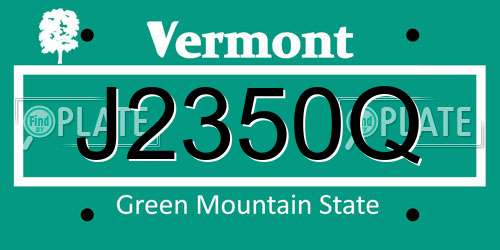 J2350Q Vermont License Plate