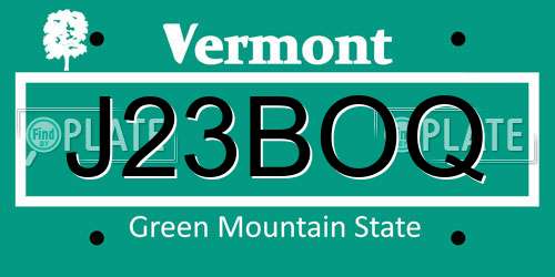 J23BOQ Vermont License Plate