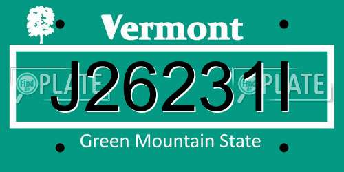 J26231I Vermont License Plate