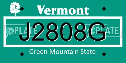 J2808G Vermont License Plate