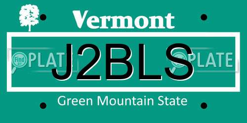 J2BLS Vermont License Plate