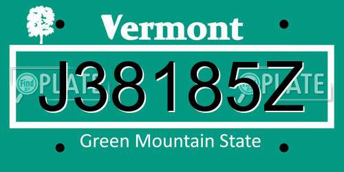 J38185Z Vermont License Plate