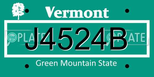 J4524B Vermont License Plate
