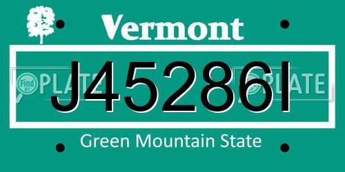 J45286I Vermont License Plate