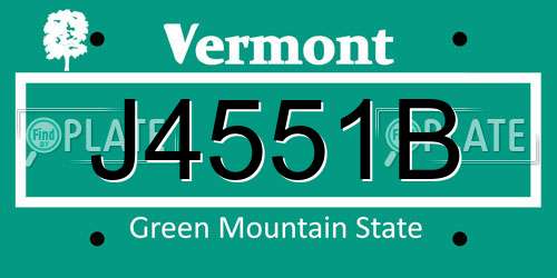 J4551B Vermont License Plate