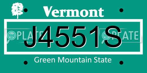 J4551S Vermont License Plate