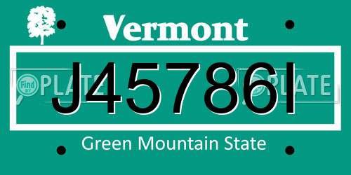 J45786I Vermont License Plate