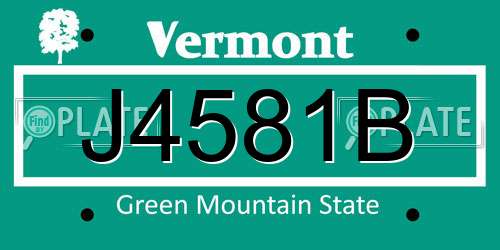 J4581B Vermont License Plate