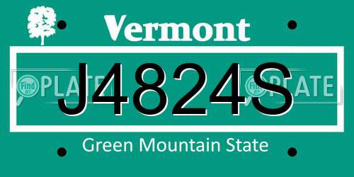 J4824S Vermont License Plate