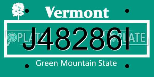 J48286I Vermont License Plate
