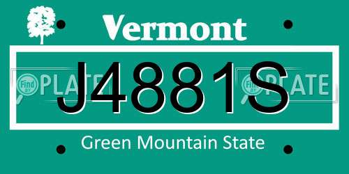 J4881S Vermont License Plate