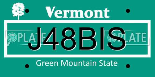 J48BIS Vermont License Plate