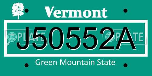J50552A Vermont License Plate
