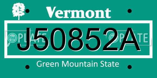J50852A Vermont License Plate