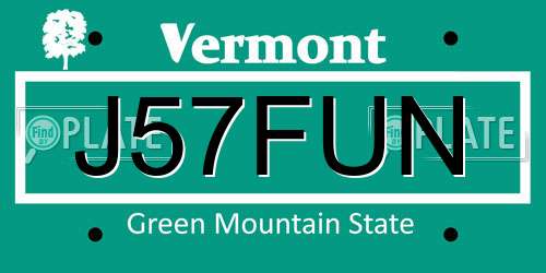 J57FUN Vermont License Plate