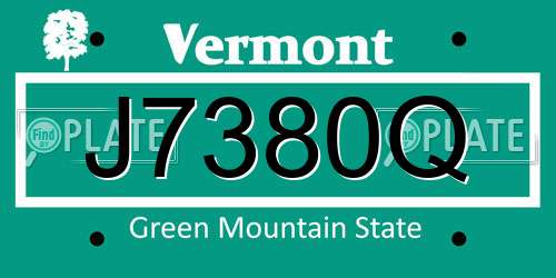 J7380Q Vermont License Plate