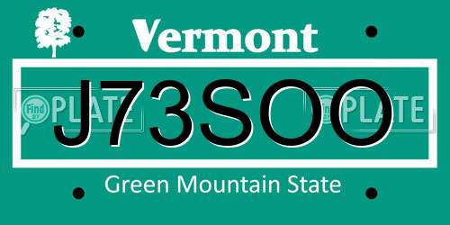 J73SOO Vermont License Plate