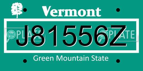 J81556Z Vermont License Plate
