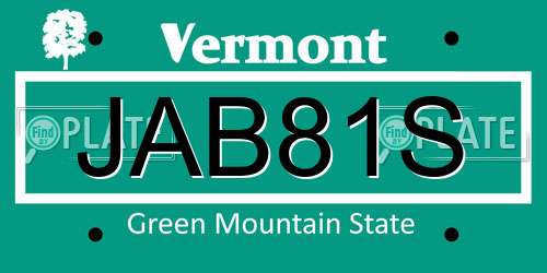 JAB81S Vermont License Plate