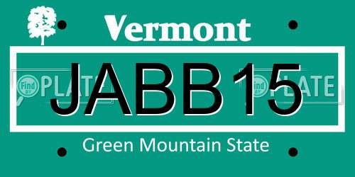JABB15 Vermont License Plate