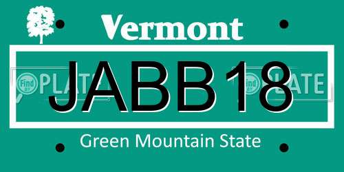 JABB18 Vermont License Plate