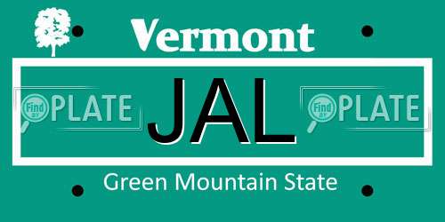 JAL Vermont License Plate