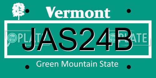 JAS24B Vermont License Plate