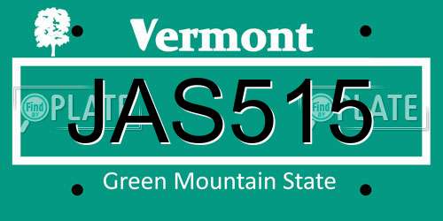 JAS515 Vermont License Plate