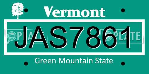JAS7861 Vermont License Plate