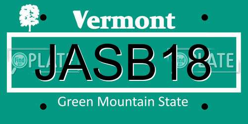 JASB18 Vermont License Plate