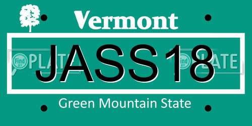 JASS18 Vermont License Plate