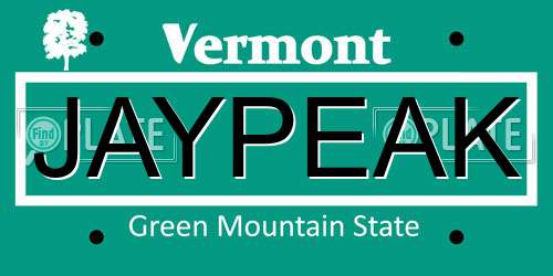 JAYPEAK Vermont License Plate